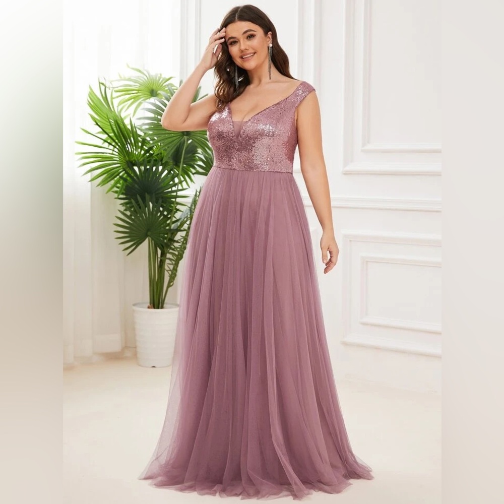Elegant Mauve Evening Gown